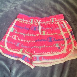 Champion neon pink athletic shorts 10-12